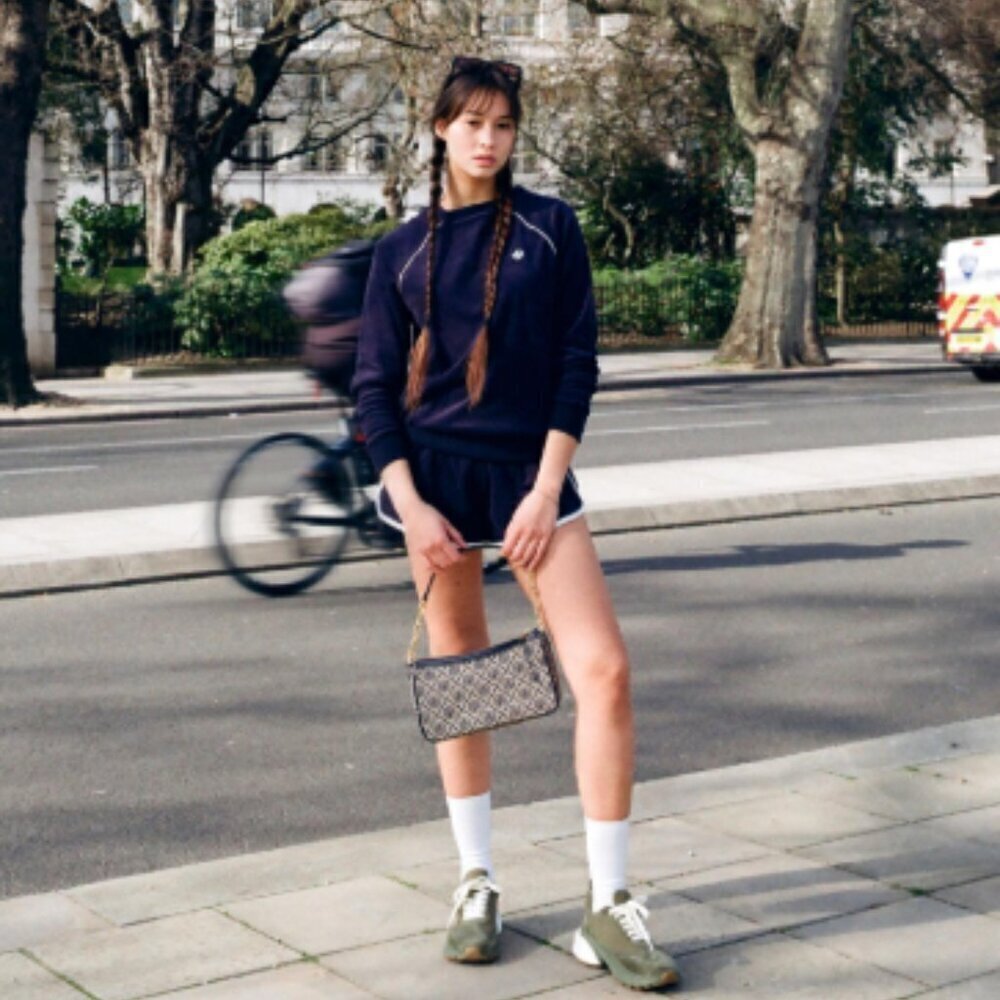 NWT! NEW! Tory Burch T Monogram Jacquard Mini Pouchette Navy 2 in 1 Shoulder Bag - Picture 16 of 16